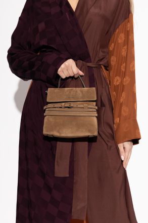 Moschino Suede Handbag, Womens, Brown