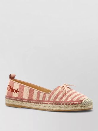 Chlo&eacute; isla ballerina espadrilles striped canvas knot