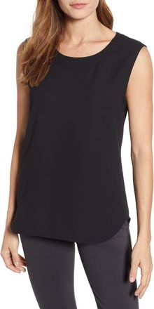 Anne Klein Scoop Neck Sleeveless Blouse in Anne Black at Nordstrom, Size Small