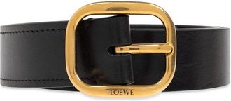 Loewe logo-engraved belt - women - Calf Leather - 80 - Black