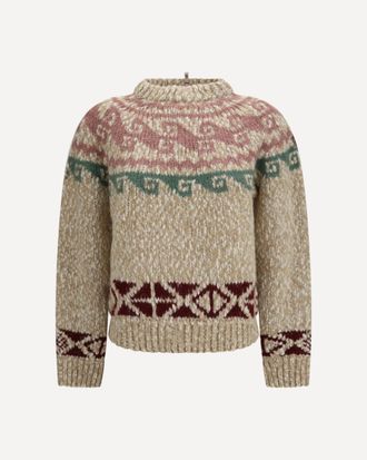 Moncler Maglione jacquard geometrico in misto lana Woman S
