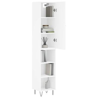 Berkfield Home Highboard White 34.5x34x180 cm Engineered Wood