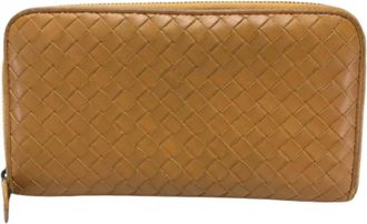 Bottega Veneta Tweedehands leren portemonnees - Dames - Vintage Accessoires - Oranje - ONE Size - Leer - Vintage