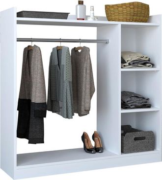 ebuy24 Ebuy24 - vcm armario de madera armario abierto walk-in armario dimensiones aprox. b. 124 x al. 120 x p. 35 cm - Palosa (Blanco)