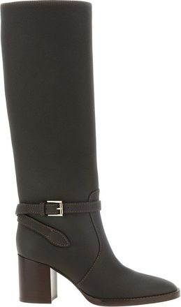 Gianvito Rossi Luxor Hoge Laars - Dames - Laarzen met Hak - Bruin - 37 1/2 EU - Leer - Schoenen