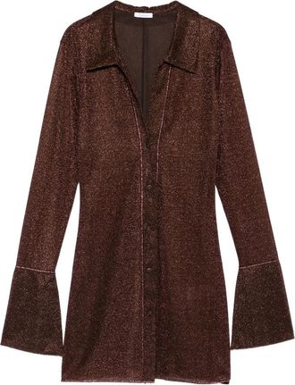 Os&eacute;ree Long-sleeve Mini Dress