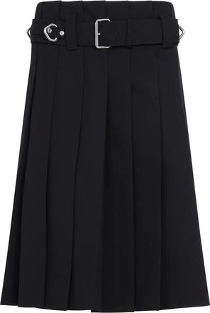 Prada Rokken, Dames, Blauw, M, Wol, Blauwe Rok Elegante Modieuze Collectie