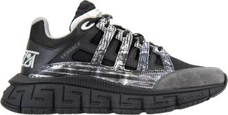 Versace Dames Veterschoenen Stijlvol Ontwerp - Dames - Sneakers - Zwart - 36 EU - Leer - Schoenen
