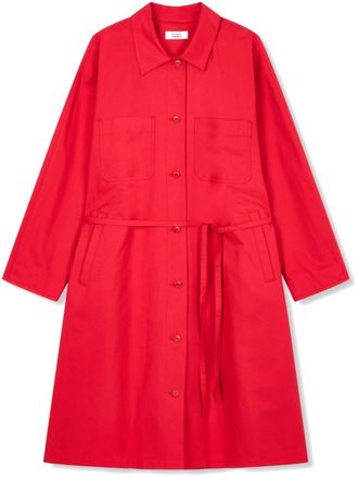 TOMBOY belted cotton shirt dress - Red