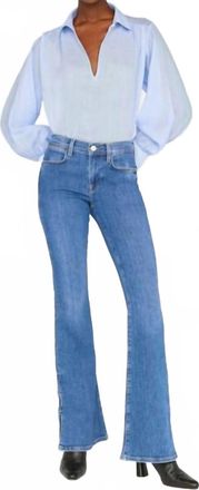 Frame Denim Le High Flare Mini Slits Jeans In Samson