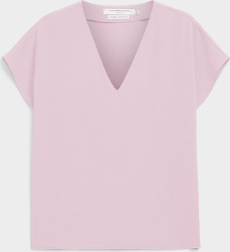 Contemporaine Womens Cap-sleeve flowy blouse