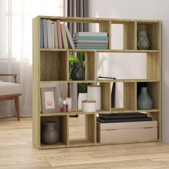 Berkfield Home Book Cabinet/Room Divider Sonoma Oak 105x24x102 cm in Brown | Size: 105 x 24 x 102 cm