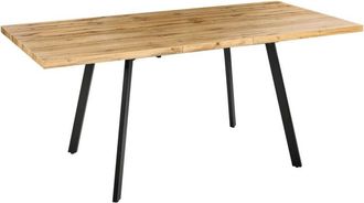 Beliani Beliani - Modern Dining Table Extending Butterfly Leaf Metal Legs Brown Harlow