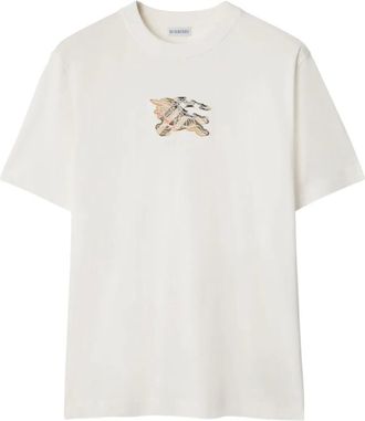 Burberry T-shirt EKD Check in cotone - Bianco