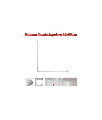 Trade Shop Trade Shop - Barra Para Cortina De Ducha Y Ba&ntilde;era Marco Blanco 90 X 90 Cm