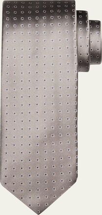 Charvet Mens Micro-Geometric Jacquard Silk Tie