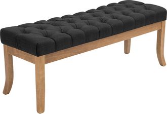 Clp Clp - Banco Recibidor Ramses En Tela & Madera Clara Gris Oscuro 120 Cm