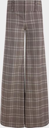 Alice & Olivia Olivia Plaid Low-Rise Wide-Leg Pants