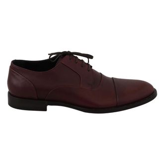 Dolce & Gabbana Elegante Bordeaux Leren Schoenen - Heren - Nette schoenen - Bruin - 40 EU - Leer - Schoenen