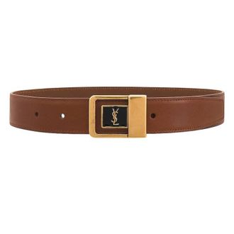 Saint Laurent LA 66 Leather Buckle Belt, Size 85