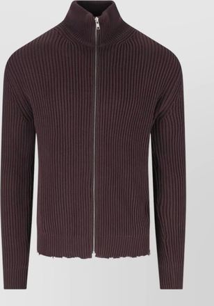 Maison Margiela ribbed cotton zip turtleneck sweater