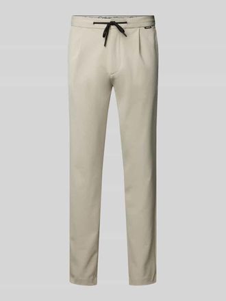 Calvin Klein Tapered Fit Hose mit Bundfalten in Sand, Größe 36/32