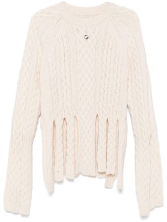 Coperni Shredded sweater - women - Polyamide/Lambs Wool - S - Neutrals