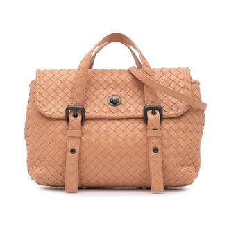 Bottega Veneta Pre-owned Handbags, female, Brown, Size: ONE SIZE Pre-owned Intrecciato Flap Satchel