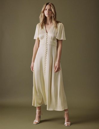 Nobody's Child Butter Yellow V Neck Midaxi Erin Dress