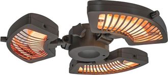 OUTSUNNY Estufa Exterior El&eacute;ctrica, 2400w, Con 3 Niveles De Calentamiento, Protecci&oacute;n Antivuelco, Ip44, Para Sombrilla, Terraza Y Patio, Negro