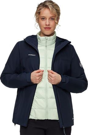 Mammut Treeline 3-In-1 Hs Hooded Jacket - Womens in Marine/silver Sage at Nordstrom, Size X-Large