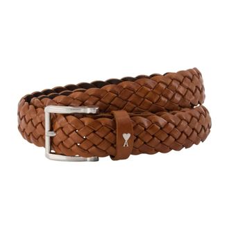 Ami Accessoires, unisex, Bruin, 85 CM, Leer, 30mm Gevlochten Paris Paris Riem