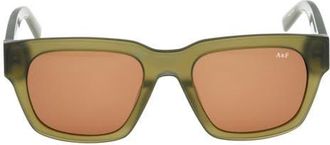 Abercrombie & Fitch 52mm Square Sunglases in Shiny Dark Green /Brown at Nordstrom