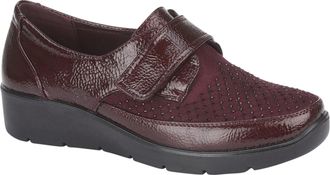 Jo & Joe Ladies Stylish Wedge Comfort Shoe with Twin Zips & Delicate Diamante Trims Sizes 4-8 (Burgundy 2, UK Footwear Size System, Adult, Women, Numeric, Medi