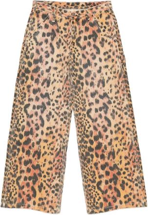 R13 Leopardprint Wijde Broek - Heren - Wijde Broeken - Veelkleurig - W33 - Katoen - Broeken