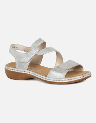 Rieker Womens Sphere Womens Riptape Sandals - Silver - Size: 6.5