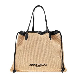 Jimmy Choo London Tote Bags, female, Beige, Size: ONE SIZE Drawstring Shopper Bag