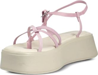 Vagabond 50 mm sandalen met gekruiste bandjes en plateauzool - Roze