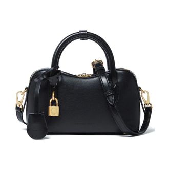 Stella McCartney Handbags, female, Black, ONE SIZE, Black Shoulder Bag with Padlock Detail