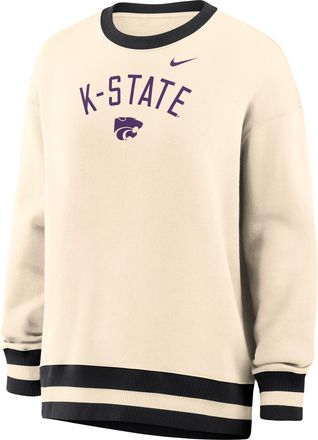 Nike Womens Phoenix (Kansas State) Oversized Crew-Neck Sweatshirt in Brown | IV9342-120