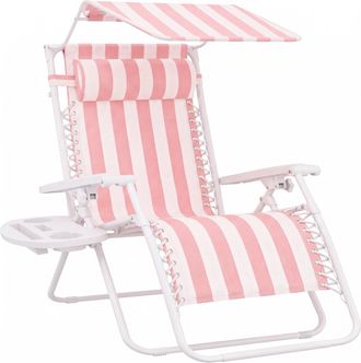 Best Choice Products 30 Extra Wide Folding Zero Gravity Patio Lounge Chair w/Canopy Shade