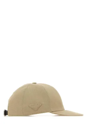 Prada Mens Sand Linen Baseball Cap Sabbia Exterior: Cappelli Hat