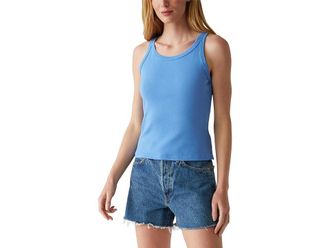 Michael Stars Cassie Thin Binded Tank Top Womens Clothing Salt Water (US 0-12), Cotton