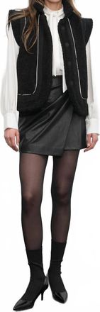 Greylin Rory Button Front Vest In Black