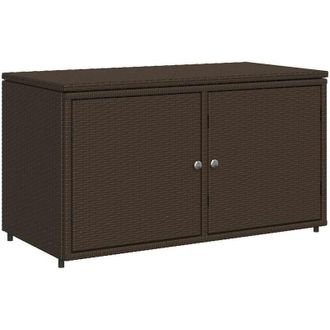 vidaXL Armario De Almacenaje De Jard&iacute;n Rat&aacute;n Pe Marr&oacute;n 110x55x60,5 Cm Vidaxl