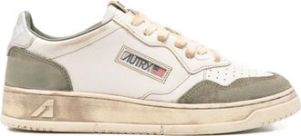 Autry White Green Lace Up Sneakers