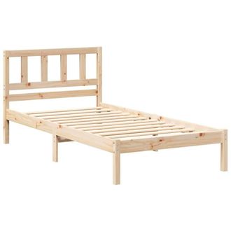 Berkfield Home with Headboard Brown 100 x 200 cm Solid pine wood in Natural