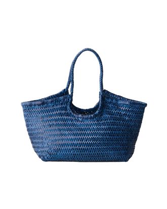 Dragon Diffusion Nantucket Basket Big Marine Handwoven Buffalo Leather Tote Bag