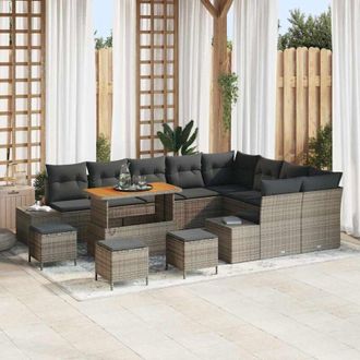 vidaXL Vidaxl - Conjunto De Sof&aacute; De Jard&iacute;n 12 Pcs Gris 110 X 55 X 71 Cm