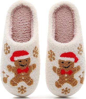 Generic Slippers for Women Fuzzy Memory Foam House Bedroom Soft Plush Warm Indoor Slippers Xmas Bedroom Indoor Xmas Bedroom Outdoor Soft Cute House Shoes (A 1